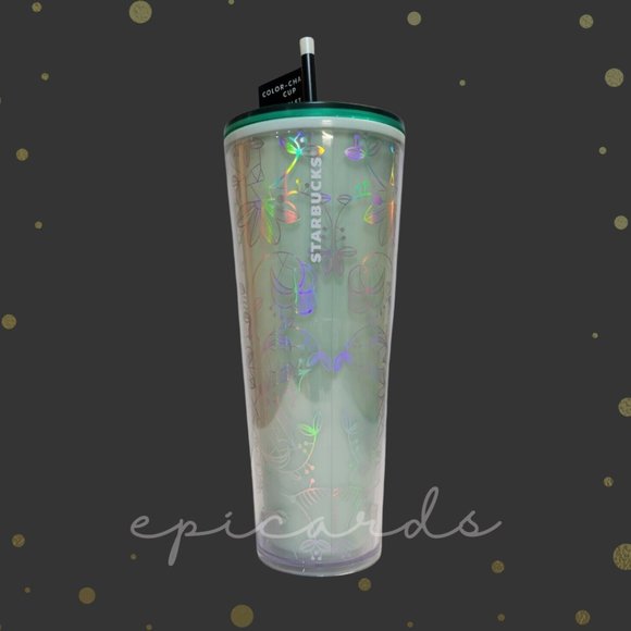 Starbucks Holiday 2022 Mint Green Color Change Holographic Tumbler Venti 24 oz - Picture 1 of 4